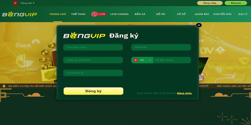 Đăng Ký Bongvip | Cách Thức Tạo Tài Khoản Chơi Game Bất Tận